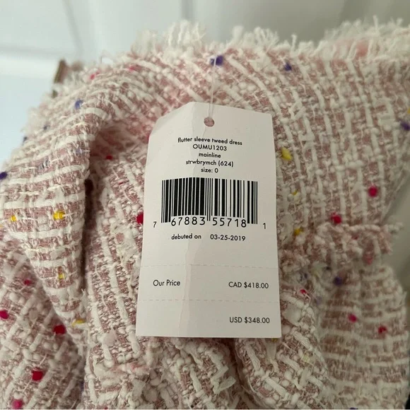 Kate Spade Flutter Sleeve Tweed Dress - Picture 8 of 14